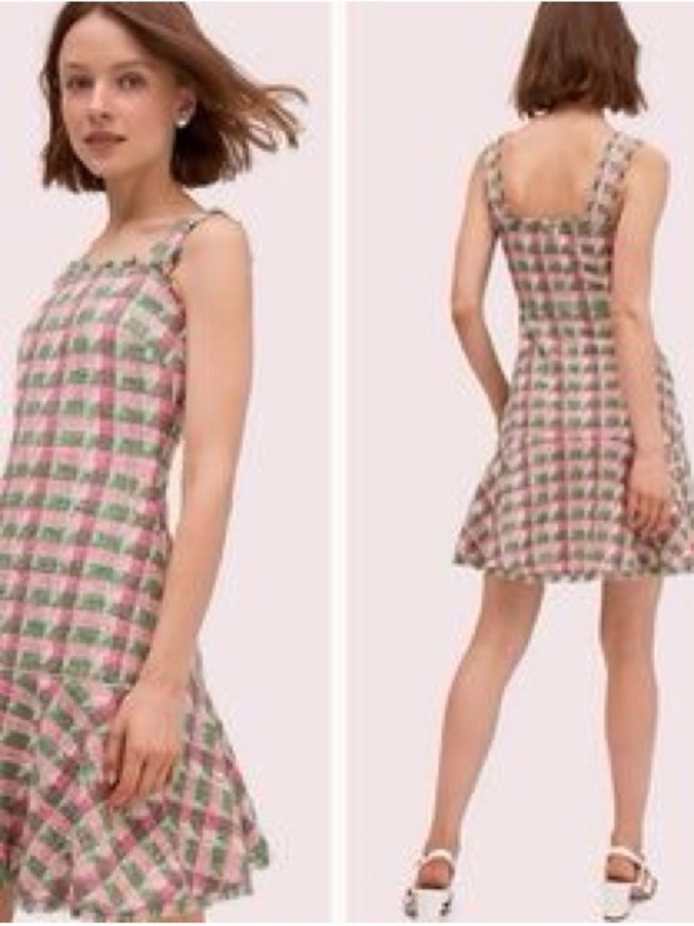 kate spade Pink and Green Tweed Dress